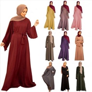 New Muslim Middle East Malay Robe Simple Basic Solid Color Plus Size Dress Without Headscarf.