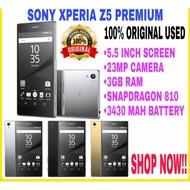 [คลังสินค้าพร้อม] Sony xperia Z5พรีเมี่ยม (3 + 32กิกะไบต์)(4G LTE)(100เดิมใช้98ใหม่) 5.5นิ้วสมาร์ทโฟนจอ LCD 4K