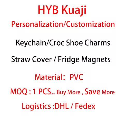 Personalized Logo/Design PVC Keychain Croc Shoe Charms Straw Cover Fridge Magnet Wholesale Customiza