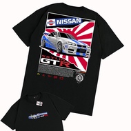 【HOT】 KARIMAKE Kaos Baju Mobil NISSAN SKYLINE R34 2 FAST 2 FURIOUS BRIAN V2 - V1 HITAM S เสื้อยืดผู้