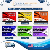 TEN-Q Drawing Paper Kertas Lukisan (Acid Free Paper, A4 & B4，135gsm / 165gsm / 200gsm)