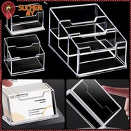 SUCHENMY 1Pcs Bussiness Card Holder, Display Stand  Transparent Business Card Box, Acrylic Plastic S