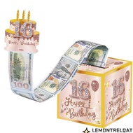 LEMONTRELQAT Birthday Pull-Out Money Gift Box, 16th/18th with Card Money Roll Gift Box,  Party Money