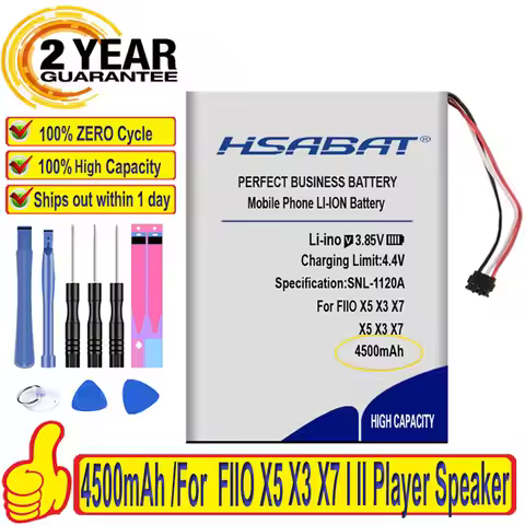 4500mAh Top Brand 100% New Battery for FIIO X5 X3 X7 X1 I II Player Speaker Batteries