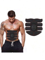 電池供電的腹肌貼片，肌肉訓練器，身體肌肉EMS按摩設備，適用於男女，帶遙控器 - 在家調節您的腹部、臀部和臀部