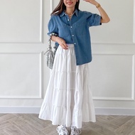 CHAWY Teddy Denim shirt 🍅🧤 C4571 เสื้อเชิ้ตยีนส์ เสื้อยีนส์ผู้หญิง