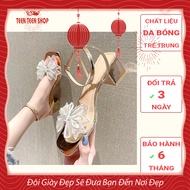 5p Square Sole Bow High Heel Sandals - 5cm square toe sandal, Teen Teen shop - code BuomSandal