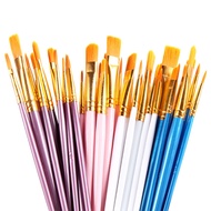 【Factory-direct】 10pcs/set Artist Paint Brush Set Nylon Hair Watercolor Brush Gouache Painting Art Supplies