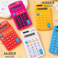 AMBER Mini Pocket Calculator, Candy Color 8-Digit Scientific Calculator, Portable Silent Large LED D