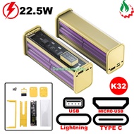 Box sạc dự phòng trong suốt 8 cell 18650 (K32) sạc nhanh 22.5W
