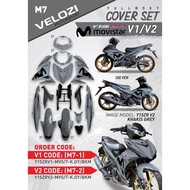 COVERSET Y15 V1 V2 ORIGINAL VELOZI MOVISTAR KHAKI GREY NARDO GREY STICKER STRIPE TANAM