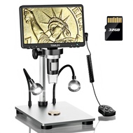 TOMLOV 7" LCD Digital Microscope 1200X, 1080P Coin Microscope Magnifier, 12MP Ultra-Precise Focusing