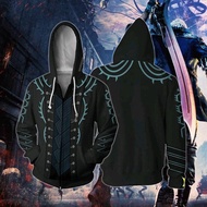 LZ59 Devil May Cry 5 Jacket Long Sleeve Cosplay Vergil Nelo Angelo 3D Coat Unisex Top Zipper Casual 