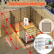 Paws Diary DIY Dog Cage Pet Cage Dog Fence Metal Stackable Pet Cat Rabbit Cage Pet Black Frame Steel Metal Wire Kennel Extendable Pet Fence Extendable Cage -Suitable for indoor expandable multi-functional mesh cage- Ready Stock