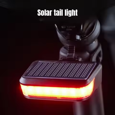 Solar Bicycle Tail Light, USB LED COB Bicycle Tail Light, Rechargeable Safety Warning Tail Light, Ni