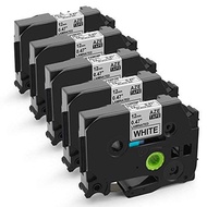 5Pack TZE-231 TZE231 TZ-231 TZ231 Standard Laminated Label Tape White Compatible with Brother P-touc