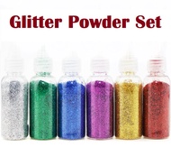 Glitter Powder Set 6 Colours Sparkling Powder Serbuk Berkilauan Mix Glitter