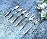 Appetizers Dessert Cake Forks,5 Inch, Food Safety Grade Material 18/10 Stainless Steel 3-tine Cockta