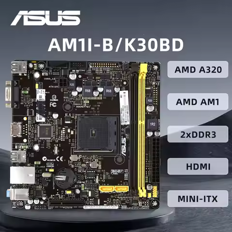 ASUS AM1I-B/K30BD DP Mini ITX Motherboard Set Motherboard With Cpu card DDR3 AMD A320 PCI-E 3.0 SATA