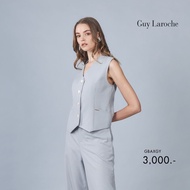 Guy Laroche Vest Stripe suiting เสื้อกั๊กผู้หญิง ทรงคอวี สีเทา GBAXGY