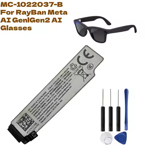 Battery MC-1022037-B For RayBan Meta AI Gen1 Gen2 Wayfarer Headliner Skyler Optics RW4001/2/3/6/13/1