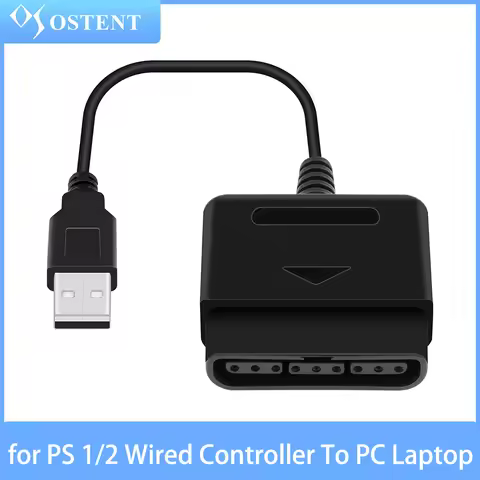 OSTENT USB Adapter Converter for Sony PS 1/2 for PS One for PSX Wired Controller to Work with PC Lap