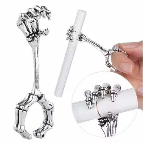 Skeleton Ring Cigarette Holder Hand Bone Cigarette Holder Portable Auxiliary Cigarette Holder Ring S