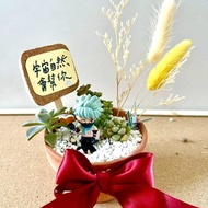 台中多肉組盆 多肉植物 日式枯山水 微景觀系列 火影忍者 卡卡西
