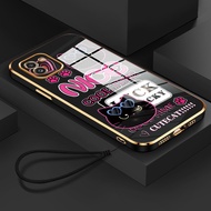 HP Phone Case For Samsung Galaxy A03 A03s A03 Core Case Cute Cat Pattern Phone Case Layered Strap Ph