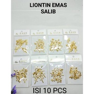 Premium Liontin Emas Salib /Liontin Kalung Salib Harga/Pk Isi 10 Pcs