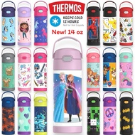 New Size 14oz [414ml] Thermos Funtainer Bottle with Straw Keeps Cool For Up To 12 Hours. Baht