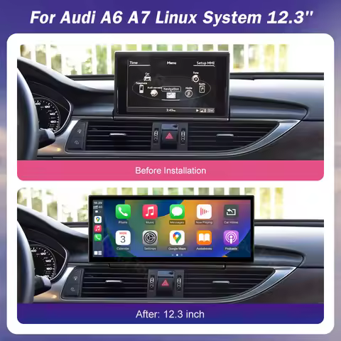 Road Top Multimedia Screen For Audi A6 C6 C7 A7 2011-2018 Wireless CarPlay GPS Navi Radio Player Blu