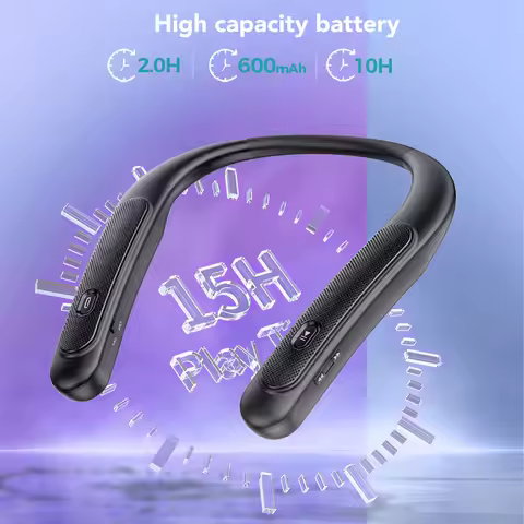 Neckband Speaker Wireless 3D Stereo Sound Built in Mic Low Latency Rechargeable Body Sports Speaker
