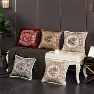 48x48cm Classic European Peony Floral Jacquard Cushion Cover for Sofa Chair Home Decor Throw Pillow 