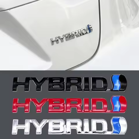 Car Styling Hybrid 3D Rear Trunk Fender Metal Chrome Zinc Alloy Emblem Badge Decal Accessories