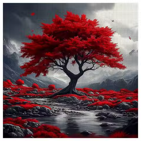 ThreadLux Counted Cross Stitch Kit 40x40cm/15.7x15.7in Easy-to-Follow Holiday Gift Family Decorative