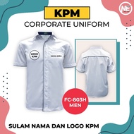 BAJU KORPORAT KPM LELAKI-SIAP SULAM LOGO DAN NAMA