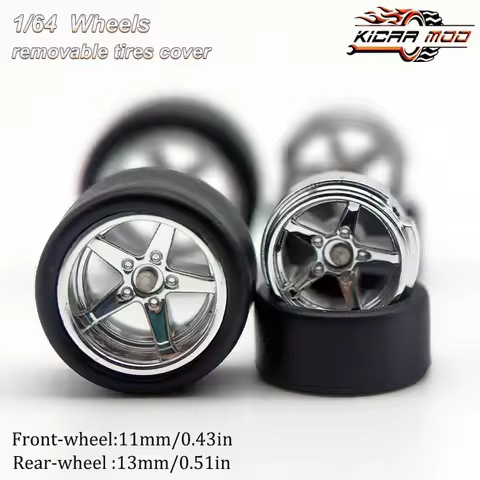 1/64 RLC Premium Wheels with Slick Tires for Hot Wheels RLC Muscle Car Advan GT Model Car Refitting 