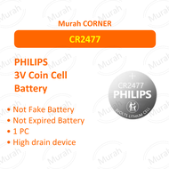 [Authorised Reseller] PHILIPS CR2477 Battery Bateri Batteri Coin button cell lithium 3V DL2477 LM247