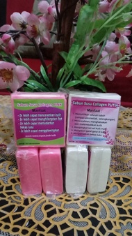 12pcs(1lusin)sabun susu collagen warna putih/pink