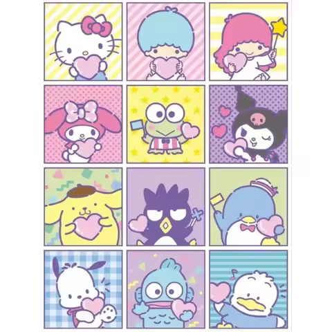 5D DIY Diamond Painting Kit Cute Hello Kitty Melody Kuromi Art Full Drill Rhinestone Mosaic Wall Dec