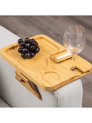 1個可摺疊的木製沙發扶手托盤,適用於食物、零食、飲料,可掛在牆上的沙發桌