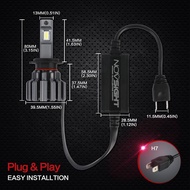 Novsight F03 Super Bright 6000K LED Headlight Bulbs 80W 15000LM for H11/H9/H8/H4/H7/9005/9006 - New