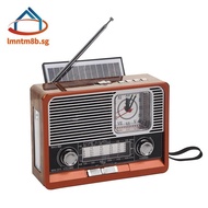 Vintage Radio Solar Retro Radio USB Rechargeable, MP3 Player, Flashlight Speaker, Support Clock Radi