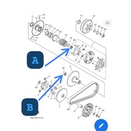 NVX / N-Max Rear Pulley Bearing, Needle Bearing 100% Original Yamaha (Not Copy) A-2DP-E7678-00 B-2DP