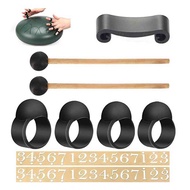 9Pcs Wood Tongue Drum Drumstick Finger Sleeves Handpan Percussion Accessory