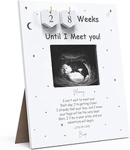 Sonogram Picture Frame Countdown Weeks - Baby Shower Welcome Sign - Standard 4"x3" Ultrasound Photo 