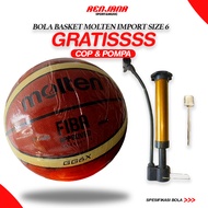 MOLTEN GG6X IMPORTED SIZE 6 BASKETBALL FREE COP AND PUMP