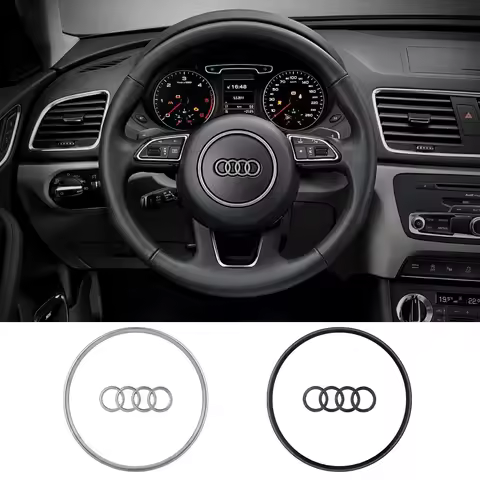 Car Logo Steering Wheel Center Styling Badge Accessories For Audi A1 A2 A3 A4 A5 A6 A7 A8 Q5 Q7 C8 B