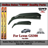 Lexus GS300 (Year 2006 - ) New Design Rubber Wiper Blades (TG20+24)
